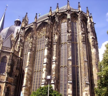A grand cathedral in Aachen, Germany