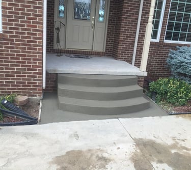 Finished Concrete Radius Steps