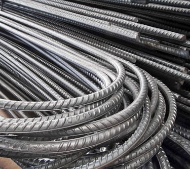 TMT Steel lying in godown