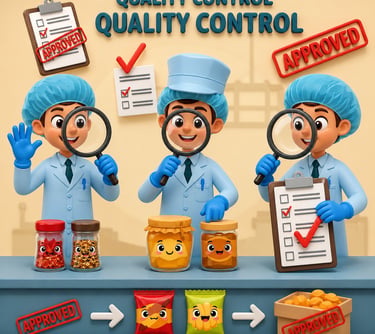 Food product quality control process with inspectors and packaging approval