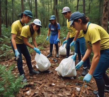 Campaña de limpieza y cuidado del medio ambiente por jovenes voluntarios en México