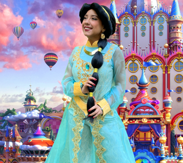 a woman in a Arabian princess show