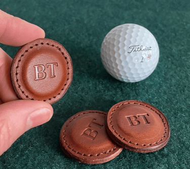 Personalized Leather Gift Golf Markers