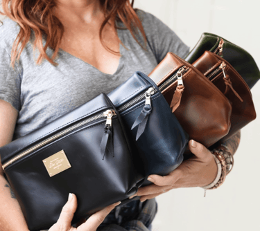 Personalized Leather Gift Square Make-Up Bag Case