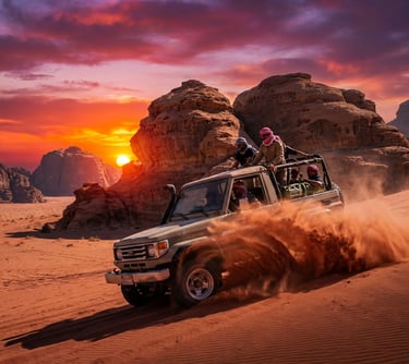 actividad jeep tour en Wadi Rum con exclusive jordan