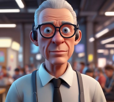 a cartoon character of Nine Planets Physicist, Nebulous Innovator