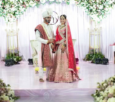 a bride and groom in a wedding ceremony