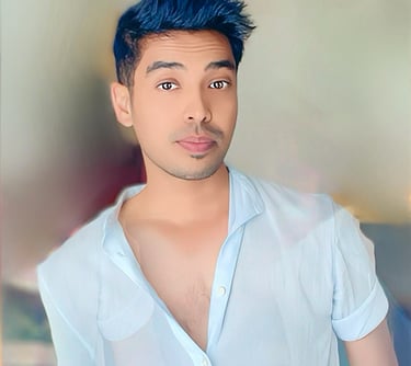 a man with a blue shirt and a white shirt