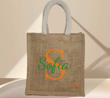 Borsa in juta piccola personalizzata