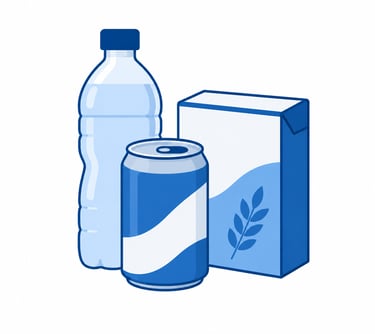 Ambient food and beverage products packed in boxes for palletised lorry transport for 24ft canopy lorry delivery