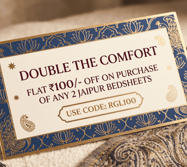 Exclusive discount on factory-direct Jaipuri quilts and blankets - RGL Textile Corporation.