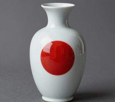 A sleek, modern vase with a smooth matte finish sitting on a wooden shelf against a soft neutral wall.
