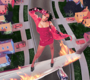 i used to think i could fly by Tate McRae album cover. Women wearing a pink dress.