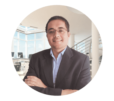 a lawyer man in a suit and tie with a smile on his face