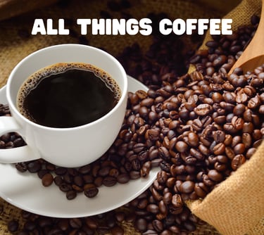 black cofffee in cup iwth whole coffee beans