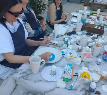 ceramic painting hen party activity