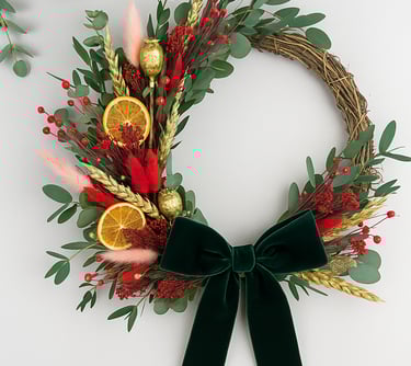 Dried Christmas wreath workshop Lincoln