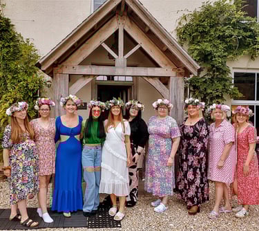 flower crown hen party group