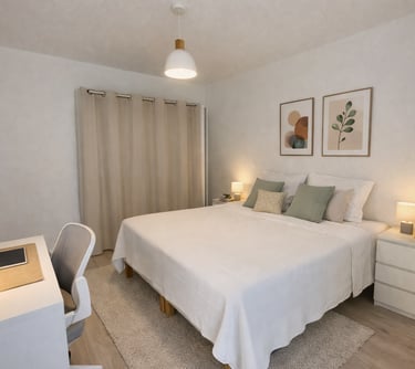 chambre entièrement repeinte pas js services à Caen