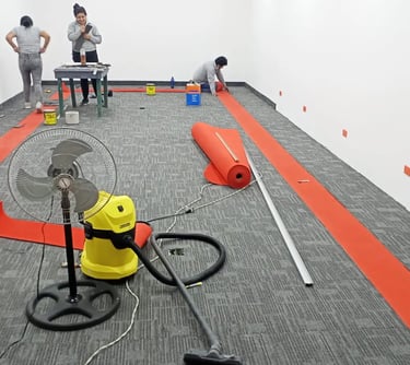 Istalacion Alfombra Modular en oficina