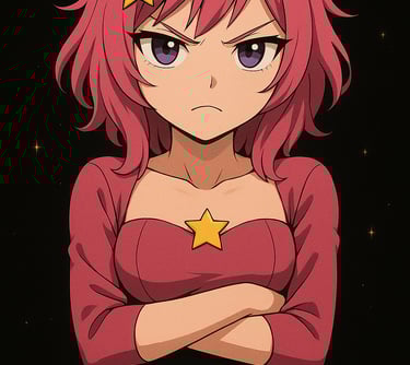 a woman with a star on her chest and a star on her chest