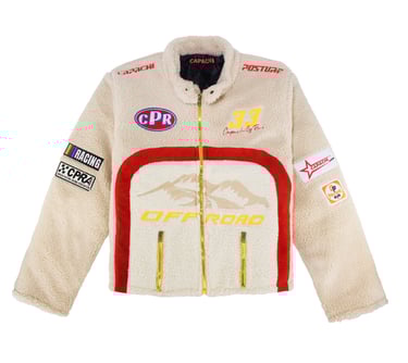 Flat lay image of a female jacket