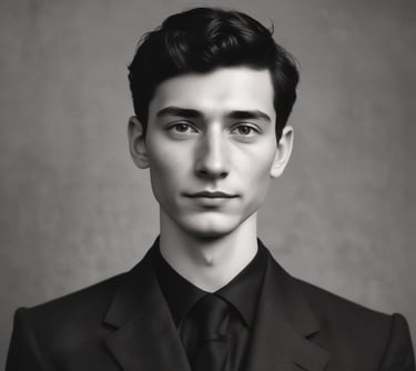 man standing near white wall