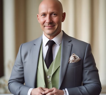 man standing near white wall