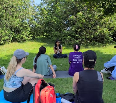 Rio leading an in-person group workshop