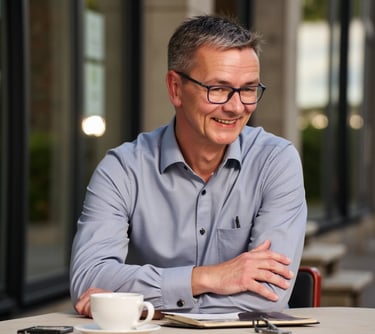 Geschäftliche Kaffeepause, Rolf KI optimiert