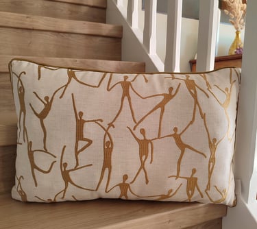 Coussin 40x60cm Tissu Camengo passepoil Passementerie d'Ille de France création Kosy Atelier Tapissier