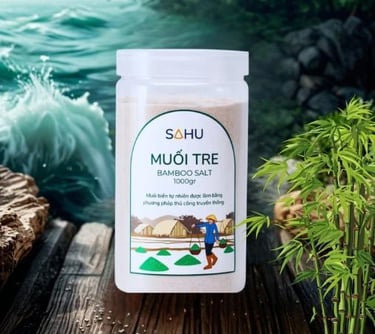 Muối tre 1kg hũ nhựa Sahu