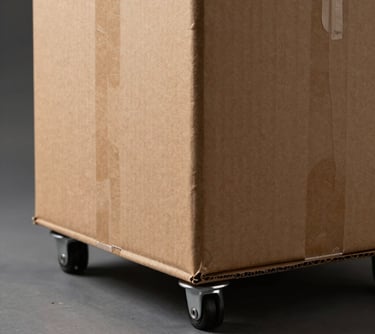 Photography of an auto-lock bottom carton designed for heavy-duty retail use. The image emphasizes the structural strength and durability of the paperboard, presented in a clean, sophisticated North American studio environment.