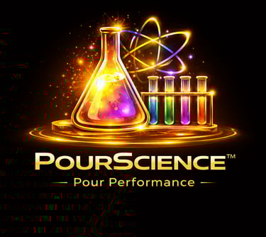 Pour Science hero visual showing the performance layer used to improve brand visibility