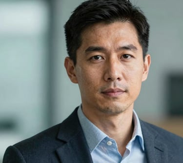 A professional headshot of a male advocate in a modern Canadian setting, looking determined and supportive, with a background of soft teal tones.