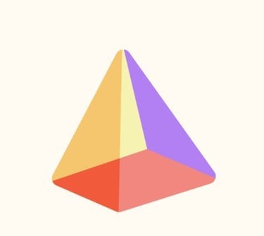 a pyramid shaped object with a triangle shaped object
