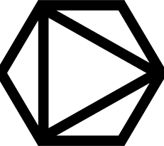 a black and white image of a pentagon shaped object