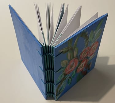 Coptic binding - botanical theme