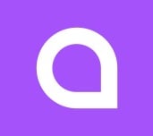 a purple and white letter d logo on a purple background