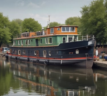 a large boat floating on top of a large body of water