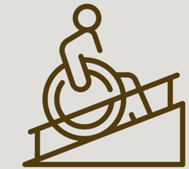 Picture of a wheelchair user on an accessible ramp
