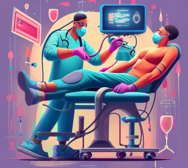 a doctor and patient in a hospital room