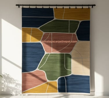 Custom bespoke handmade rugs crafted in Nepal- contemporary wall-hanging- Himalaya Carpet Industries