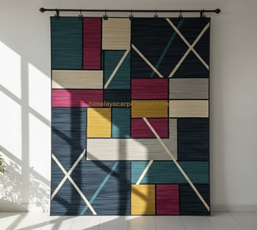 Custom bespoke handmade rugs crafted in Nepal- contemporary wall-hanging- Himalaya Carpet Industries