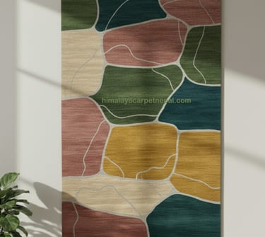 Custom bespoke handmade rugs crafted in Nepal- contemporary wall-hanging- Himalaya Carpet Industries