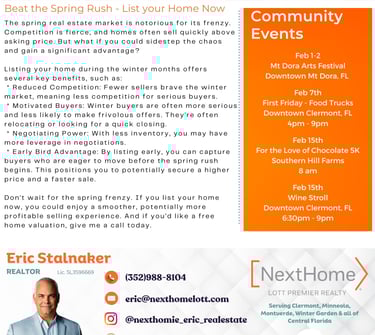 February Newsletter Article: Listing Your Home Before the Spring Rush