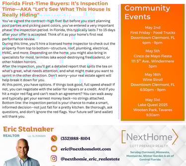 May Newsletter Article: First-Time Homebuyers - The Inspection Period