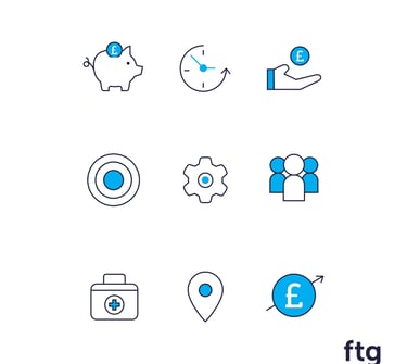 a set of bespoke business icons