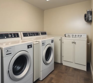 a washer and dryer in a room
