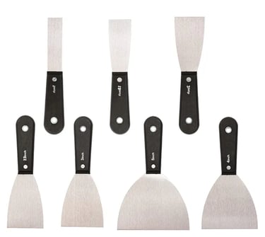assortment of drywall knives